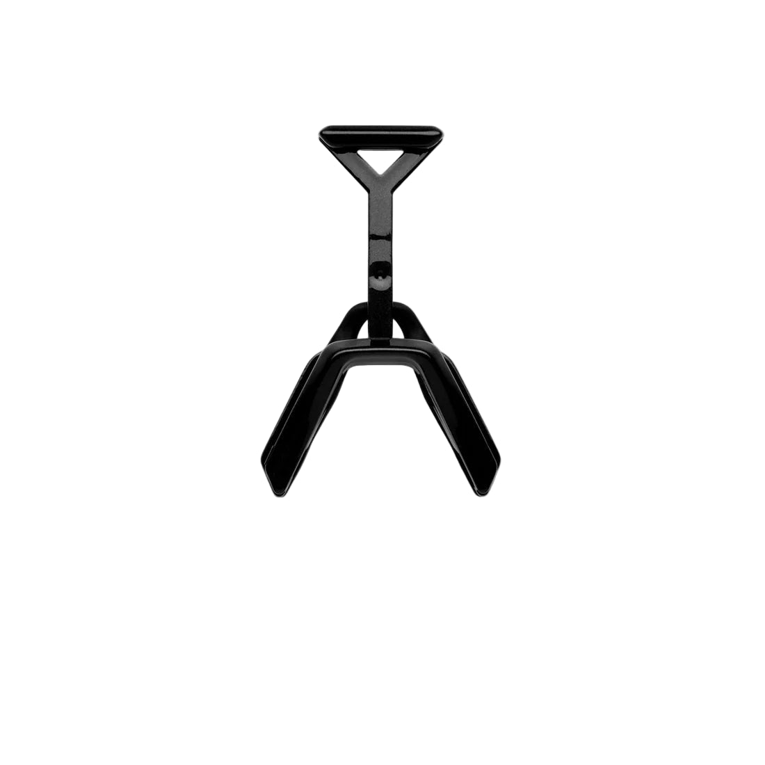 A black replacement nose bridge piece for 100 percent branded sunglasses