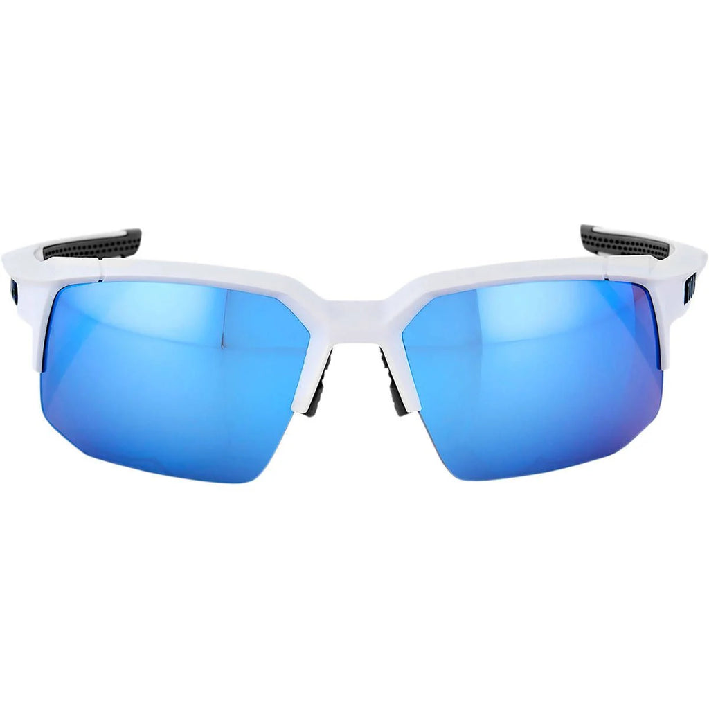 100% SpeedCoupe Matte White/HiPER Blue Multilayer Mirror
