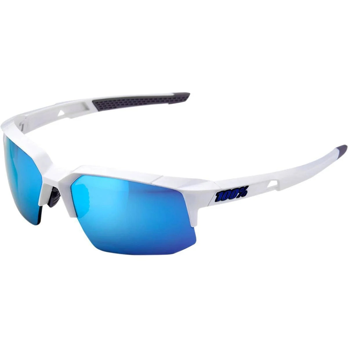 100% SpeedCoupe Matte White/HiPER Blue Multilayer Mirror
